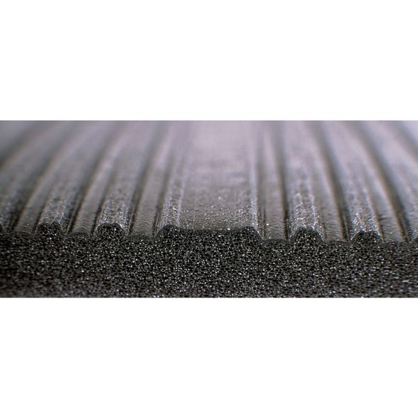 Antifatigue Runner, Black, 30 ft. L x 3 ft. W, PVC Closed Cell Foam, Corrugated Surface Pattern