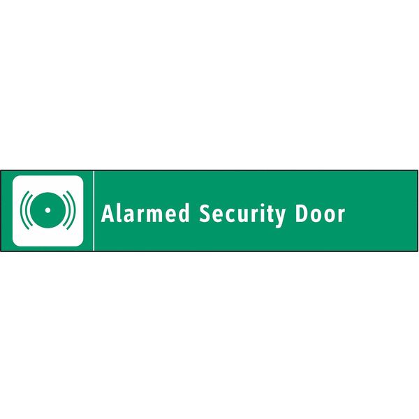 Security Sign, 1 3/4 in Height, 9 in Width, Vinyl, English