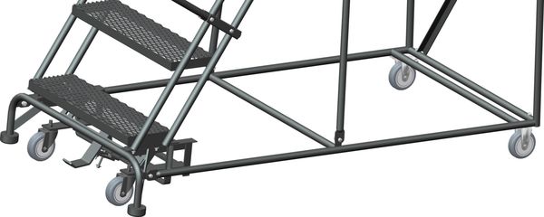 123 in H Steel Rolling Ladder, 9 Steps