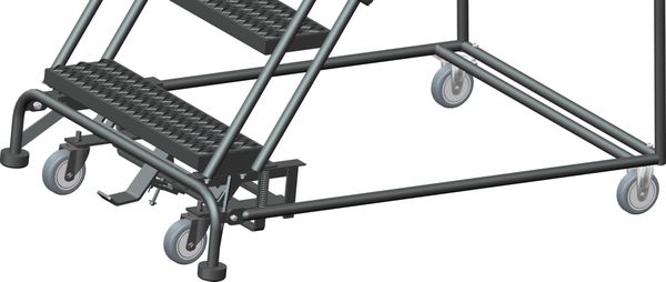 93 in H Steel Rolling Ladder, 6 Steps