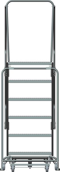 93 in H Steel Rolling Ladder, 6 Steps