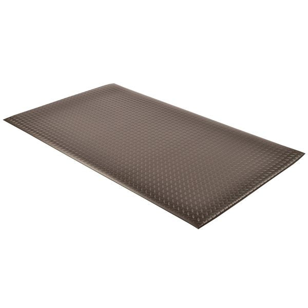 Antifatigue Runner, Black, 60 ft. L x 3 ft. W, PVC Foam, Diamond Plate Surface Pattern, 1/2