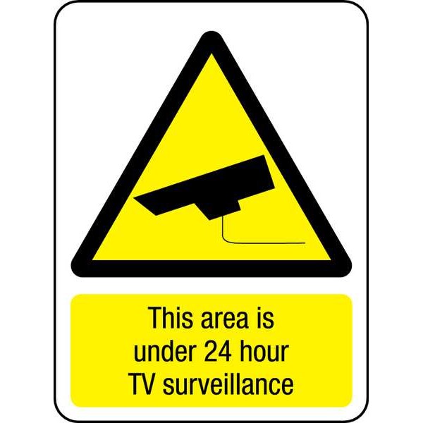 Security Sign, 24 in Height, 18 in Width, Plastic, English