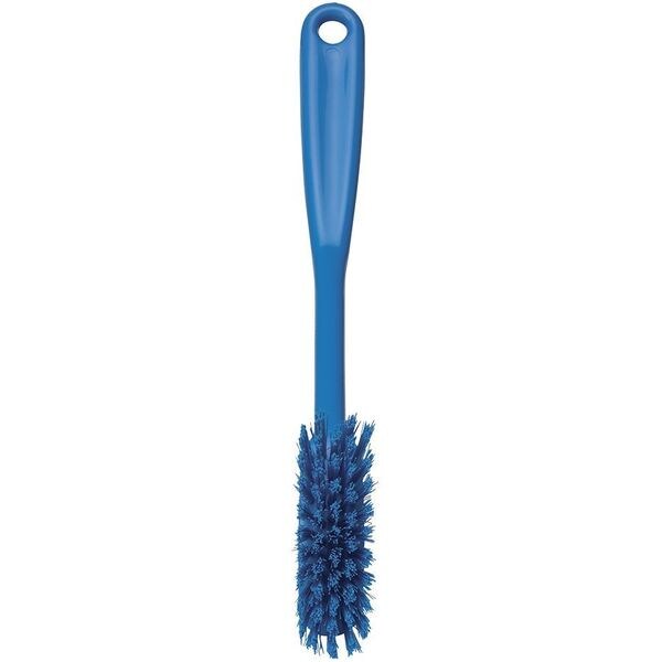 1 in W Scrub Brush, Medium, 8 3/16 in L Handle, 11 in L Brush, Blue, Plastic, 11 in L Overall