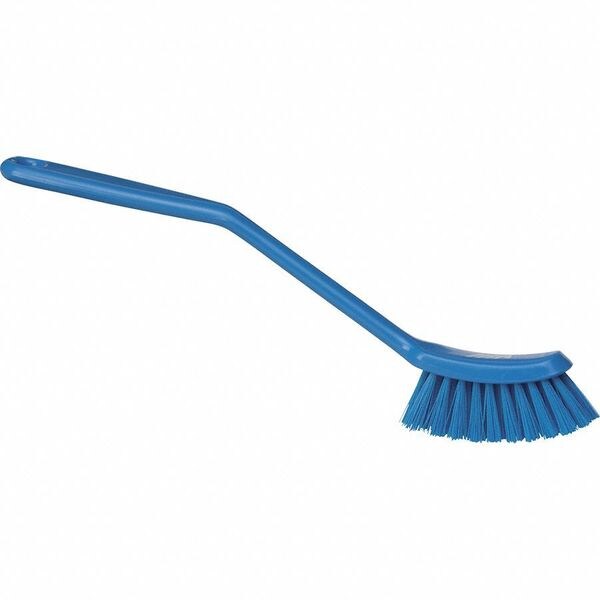 1 in W Scrub Brush, Medium, 8 3/16 in L Handle, 11 in L Brush, Blue, Plastic, 11 in L Overall