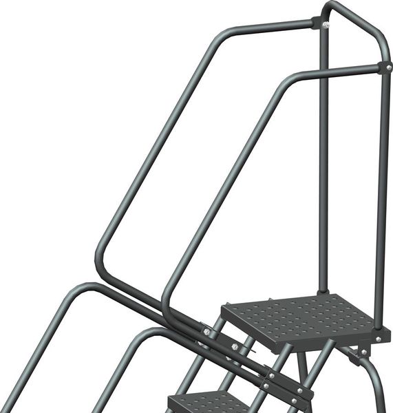 93 in H Steel Rolling Ladder, 6 Steps