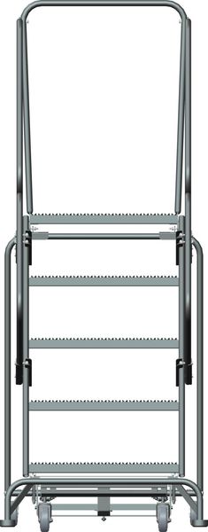 83 in H Steel Rolling Ladder, 5 Steps