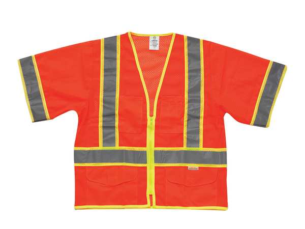 3XL Class 3 High Visibility Vest, Orange