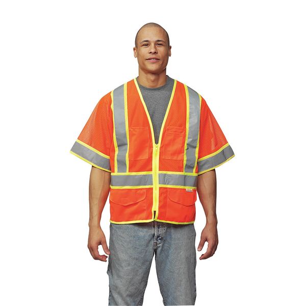 4XL Class 3 High Visibility Vest, Orange