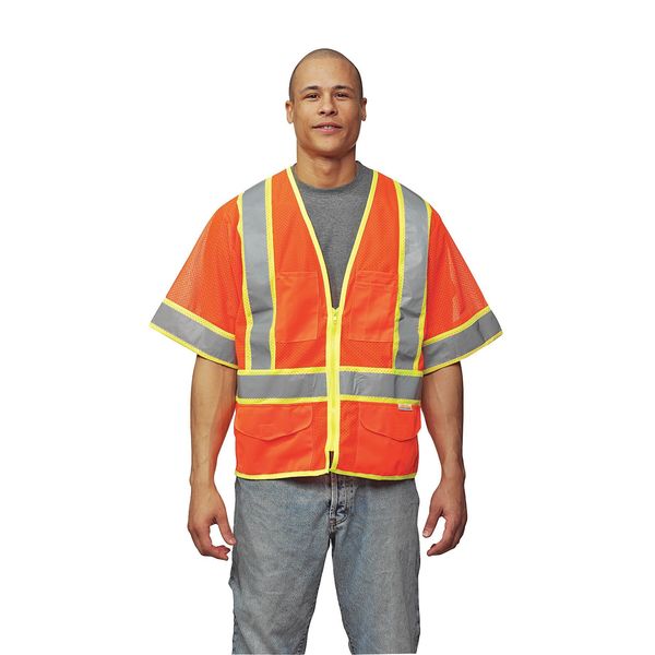 2XL Class 3 High Visibility Vest, Orange