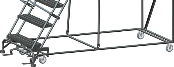 153 in H Steel Rolling Ladder, 12 Steps