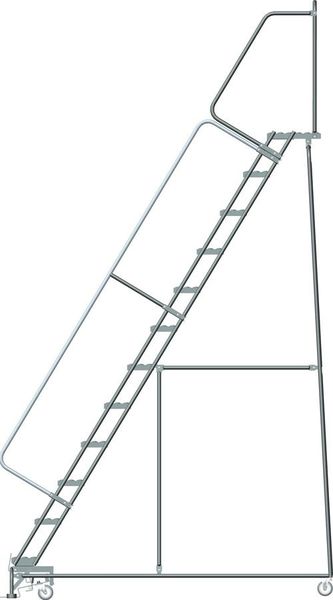 153 in H Steel Rolling Ladder, 12 Steps