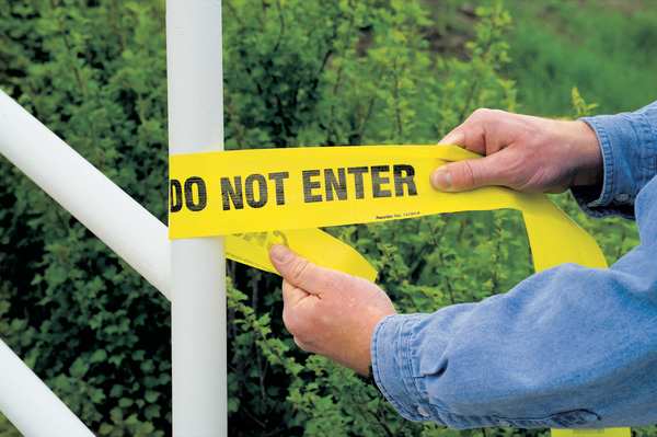 Barricade Tape, Yellow/Black, 500 ft x 3In