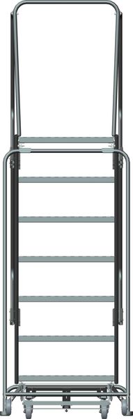 103 in H Steel Rolling Ladder, 7 Steps
