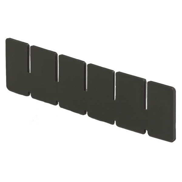 Plastic Divider, Black, 6 15/16 in L, Not Applicable W, 2 in H