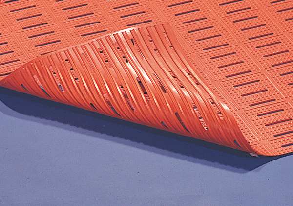Slotted Antifatigue Mat 3 Ft W x 60 Ft L, 3/8 In