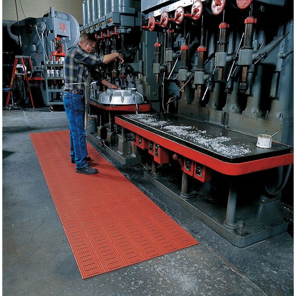 Slotted Antifatigue Mat 3 Ft W x 60 Ft L, 3/8 In