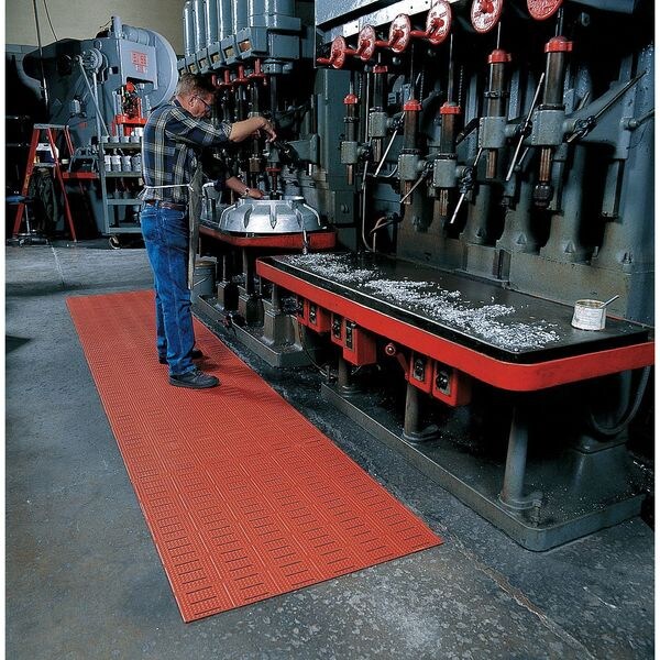 Slotted Antifatigue Mat 4 Ft W x 60 Ft L, 3/8 In