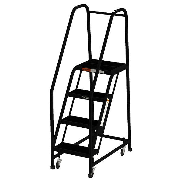 70 in H Steel Rolling Ladder, 4 Steps