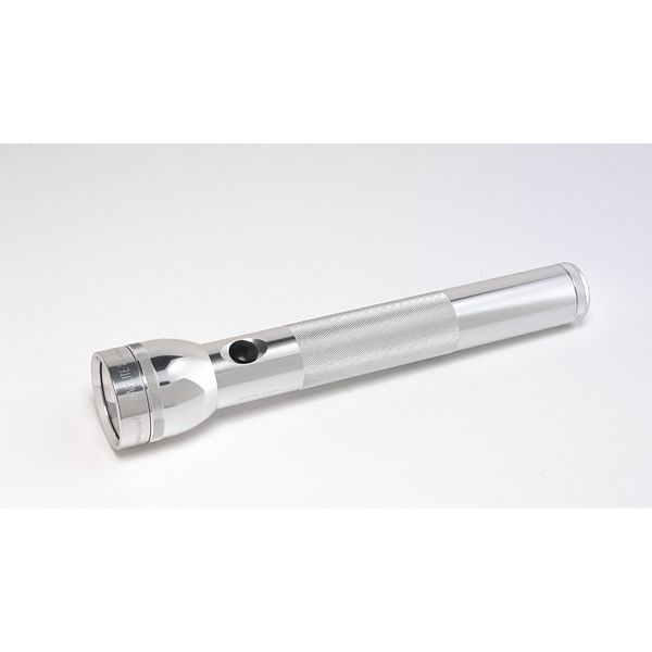 Silver No Xenon Industrial Handheld Flashlight, Alkaline D, 45 lm
