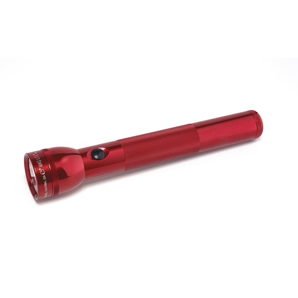 Red No Xenon Industrial Handheld Flashlight, Alkaline D, 45 lm