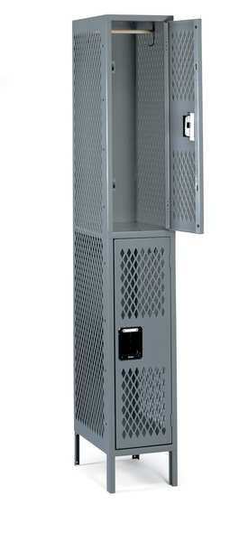 Wardrobe Locker, 12 in W, 18 in D, 78 in H, (1) Wide, (1) Opening, Gray