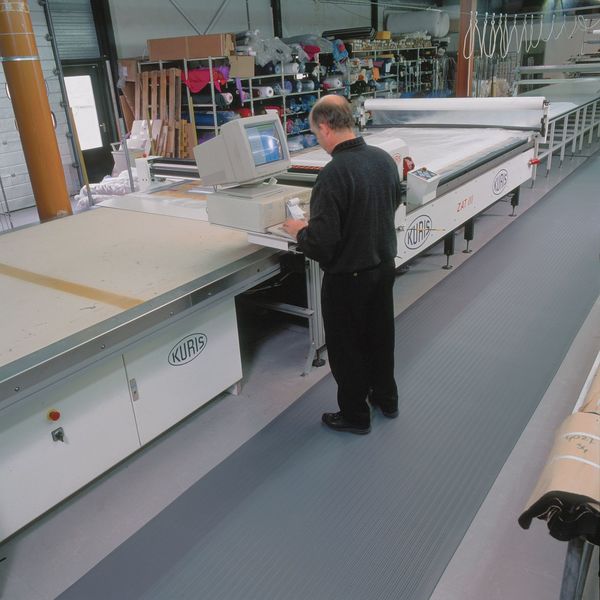Antifatigue Runner, Gray, 60 ft. L x 4 ft. W, PVC Closed Cell Foam, Corrugated Surface Pattern