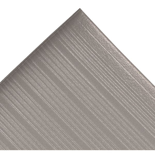 Antifatigue Runner, Gray, 30 ft. L x 3 ft. W, PVC Closed Cell Foam, Corrugated Surface Pattern