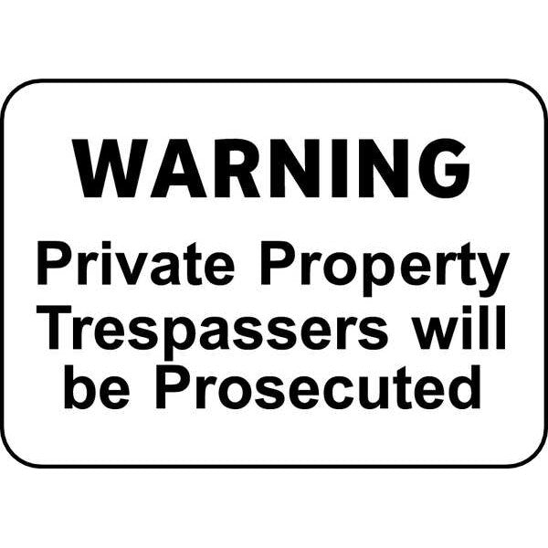 Warning Sign, 14 in Height, 20 in Width, Aluminum, English (Discontinued)