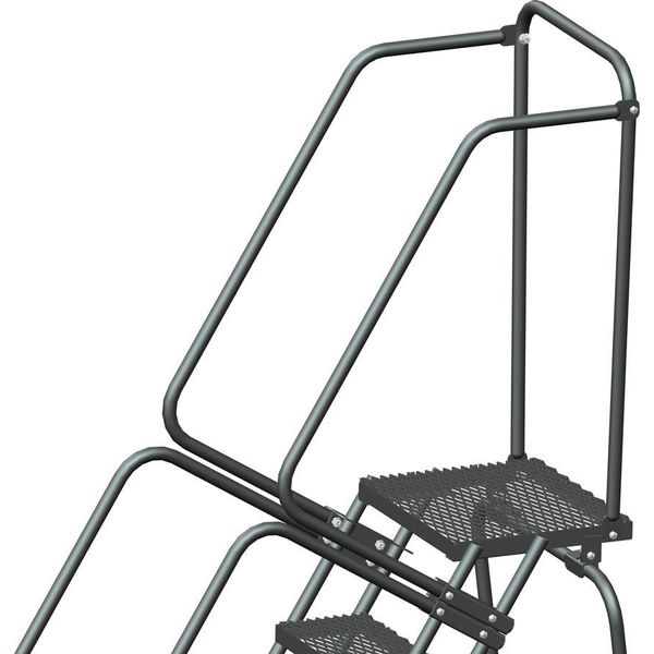 93 in H Steel Rolling Ladder, 6 Steps