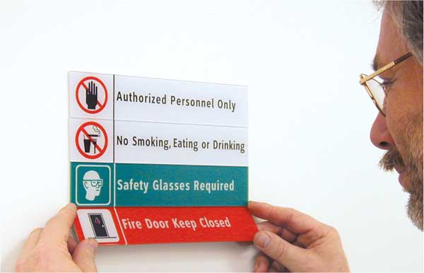 Safety Sign, 1 3/4 in Height, 9 in Width, Plastic, English