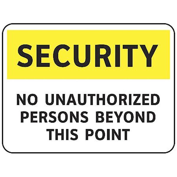 Security Sign, 10 in Height, 14 in Width, Plastic, English