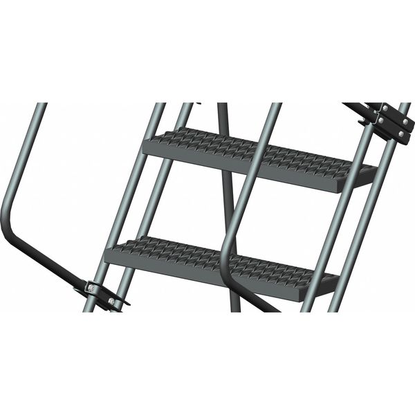 123 in H Steel Rolling Ladder, 9 Steps