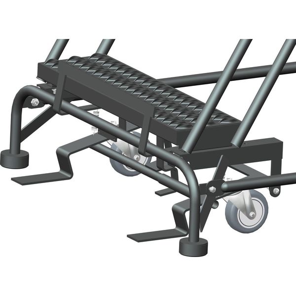 103 in H Steel Rolling Ladder, 7 Steps