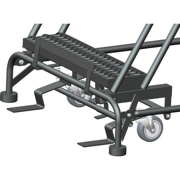 153 in H Steel Rolling Ladder, 12 Steps