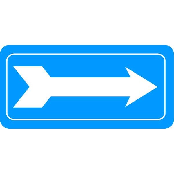 Directional Sign, 7 in Height, 20 in Width, Plastic, No Text