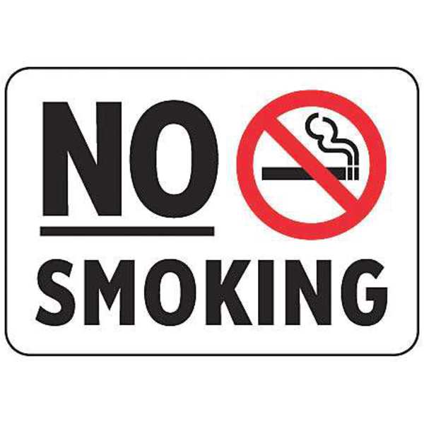 No Smoking Sign, 7 in Height, 5 in Width, Vinyl, English