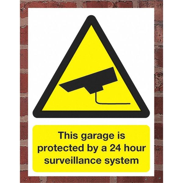 Security Sign, 24 in Height, 18 in Width, Plastic, English