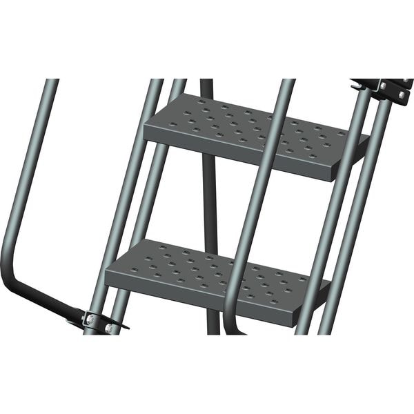 153 in H Steel Rolling Ladder, 12 Steps