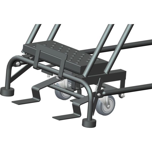 93 in H Steel Rolling Ladder, 6 Steps