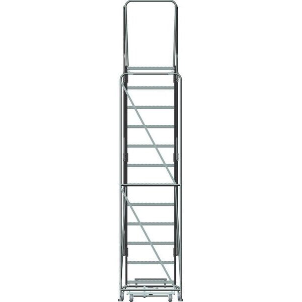 153 in H Steel Rolling Ladder, 12 Steps