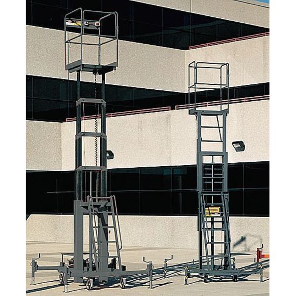 Personnel Lift, Push-Around Drive, 500 lb Load Capacity, 6 ft 9 in Max. Work Height