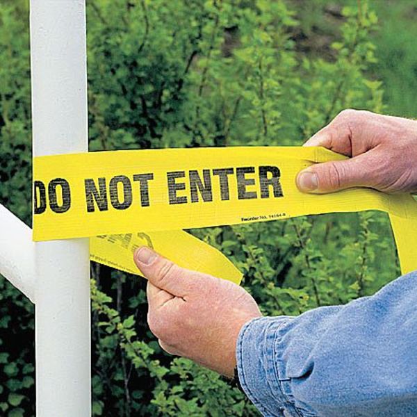 Barricade Tape, Black/Red, 500 ft x 3 In