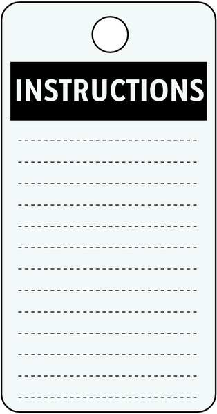 Inspection Tag, 5-3/4 x 3 In, Bk/Wht, PK25