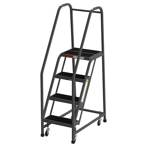 80 in H Steel Rolling Ladder, 4 Steps