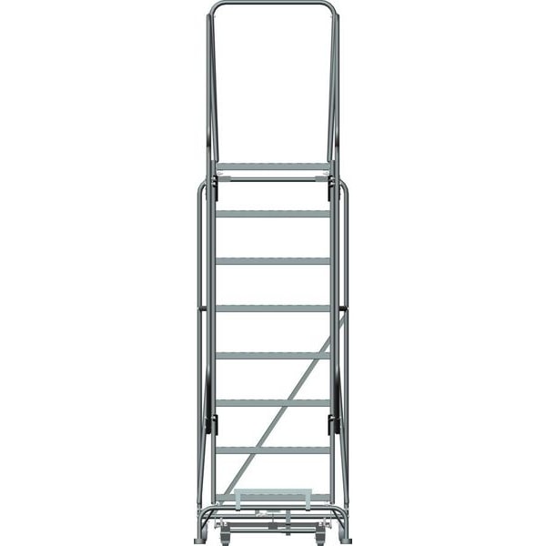 113 in H Steel Stock Picking Rolling Ladder, 8 Steps