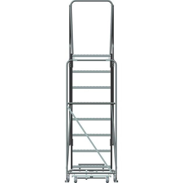 113 in H Steel Stock Picking Rolling Ladder, 8 Steps
