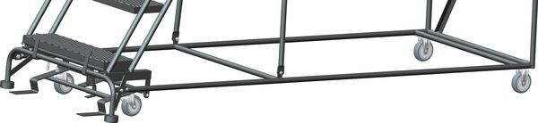 153 in H Steel Rolling Ladder, 12 Steps