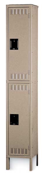 Wardrobe Locker, 45 in W, 18 in D, 78 in H, (2) Tier, (3) Wide, Sand