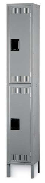 Wardrobe Locker, 36 in W, 18 in D, 78 in H, (2) Tier, (3) Wide, Gray